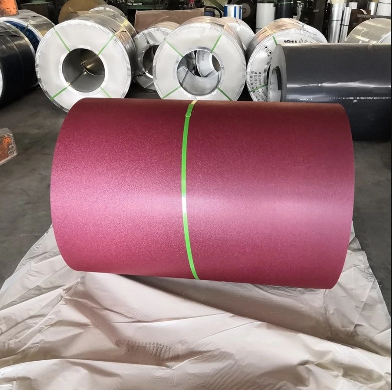 ASTM Ral3005 เหล็กเคลือบสังกะสีเคลือบสี PE HDP SMP PVDF Dx51d